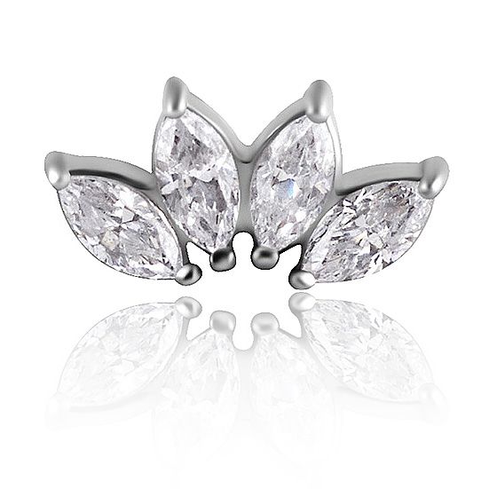 PIERCING CUATRO HOJAS DE CRISTAL TALLA MARQUESA