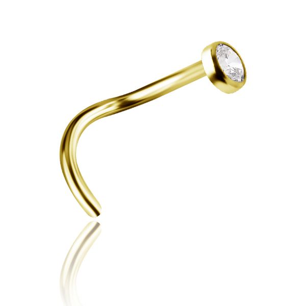 Golden nostril with zirconia