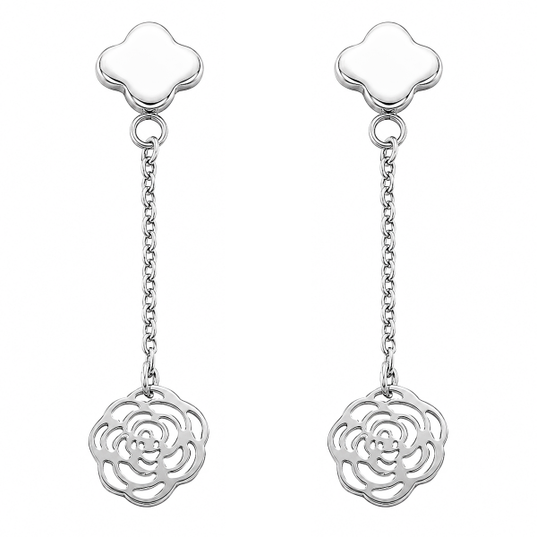 PENDIENTES COLGANTES CON ROSA