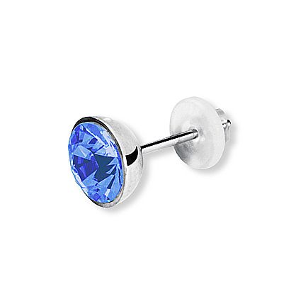 Steel earring with Bioplast butterfly and Premium crystal.