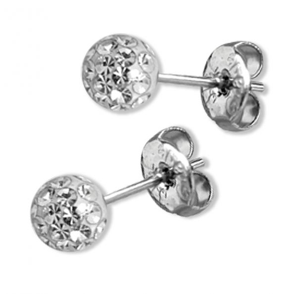STEEL EARRINGS WITH CRYSTALS AND EPOXY