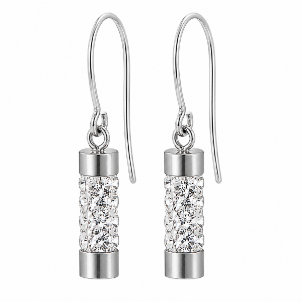 BOUCLES D'OREILLES AVEC CYLINDRES EN CRISTAUX