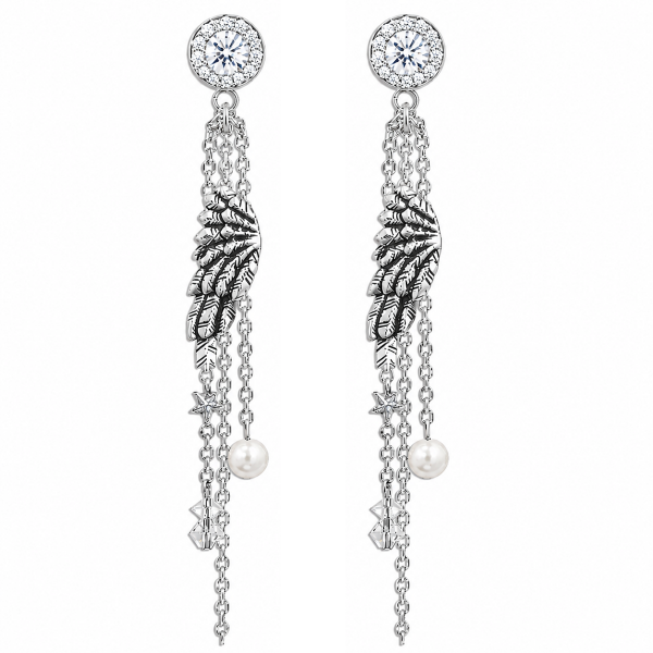 BOUCLES D'OREILLES PENDANTES AVEC AILES