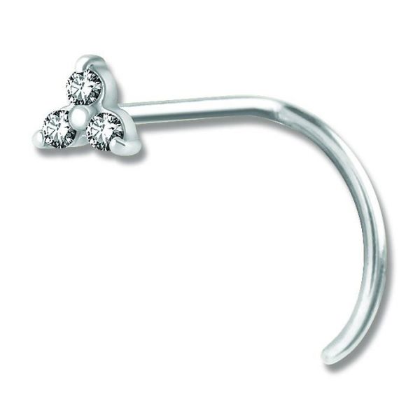 Steel jewelled nose stud