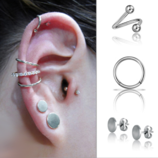 SPIRAL TITANIUM PIERCING WITH BALL ENDS
