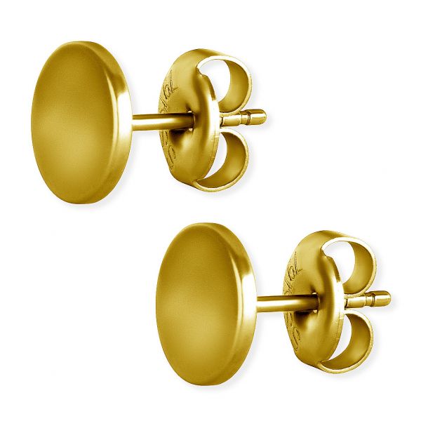 Gold plated earrings with flat disc