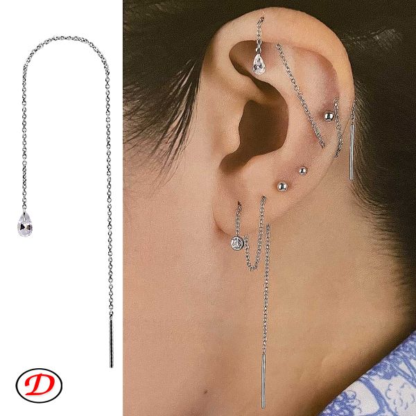 Chain with crystal drop
