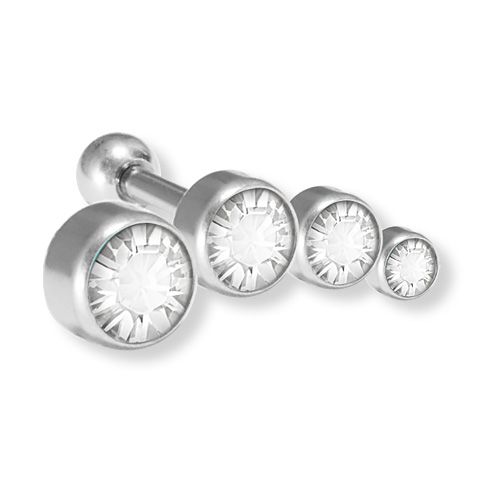 Helix bar with crystals for right ear