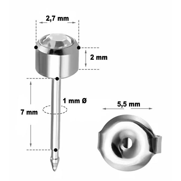 STEEL EARRINGS WITH CRYSTALS