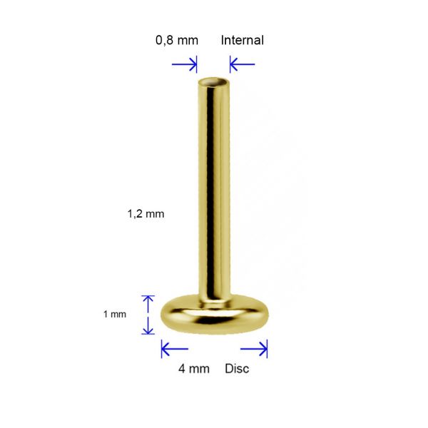 GOLD-TITANIUM LABRET WITH INTERNAL THREAD