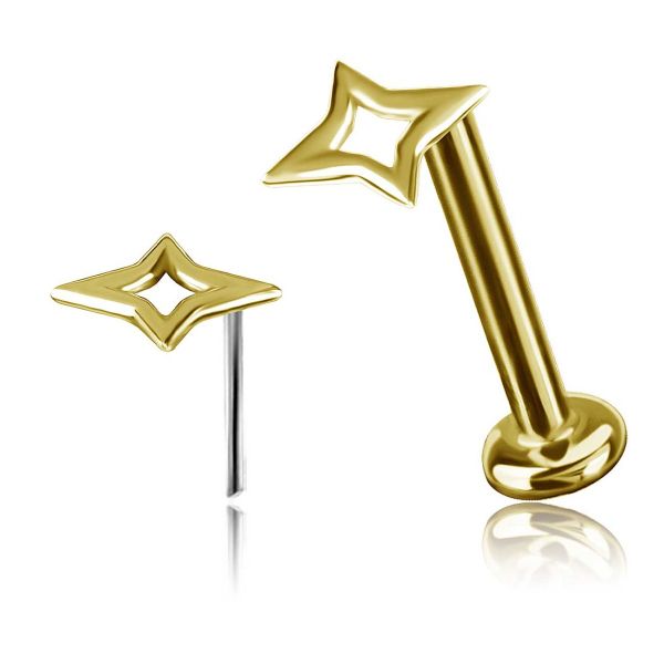 THREADLESS JEWELRY WITH STAR-SHAPED REPLACEMENT