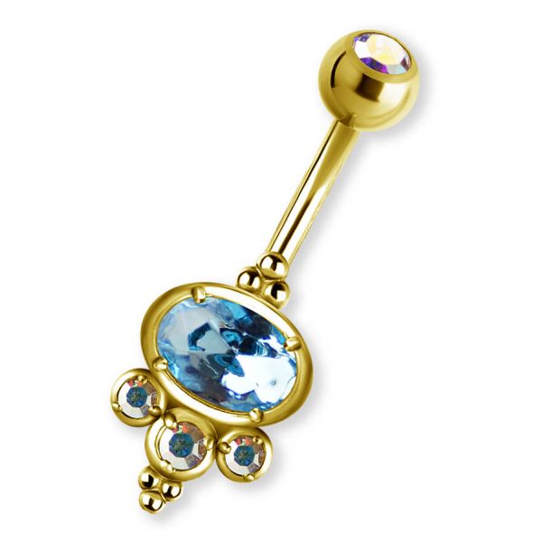 GOLD PLATED NAVEL PIERCING WITH PREMIUM