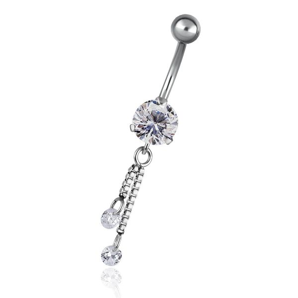Belly button jewelry with two Venetian chains