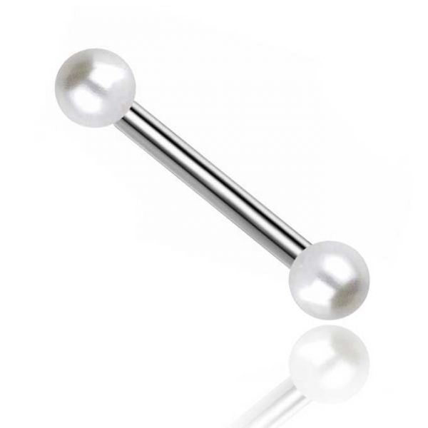 EYEBROW PIERCING WITH LAB PEARLS
