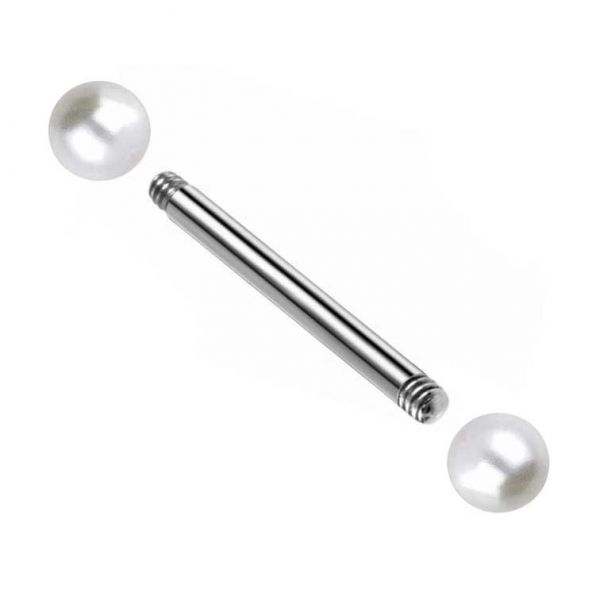 EYEBROW PIERCING WITH LAB PEARLS