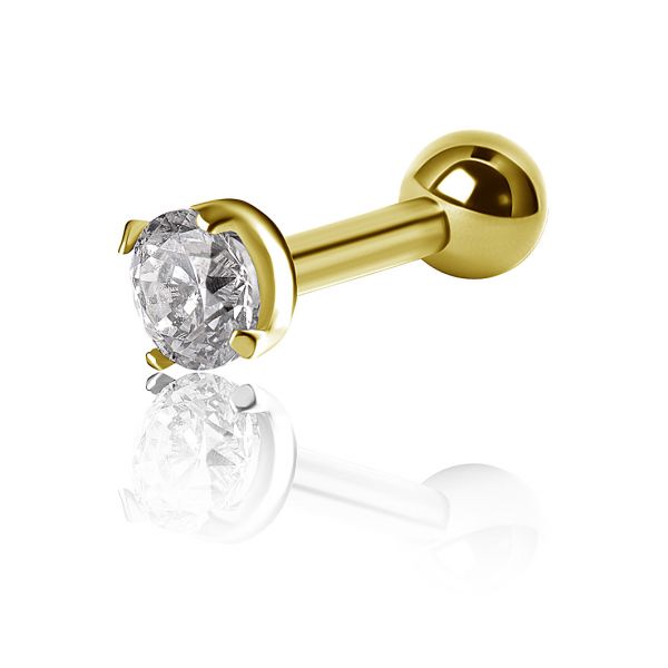 Mini barre dorée avec cristal pour piercing helix