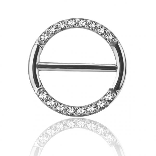 Nipple piercing with Zirconia crystals