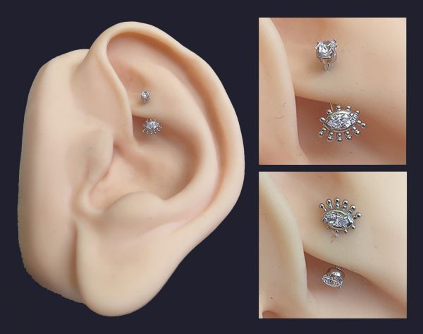 PIERCING ROOK AVEC ŒIL EN ZIRCON PREMIUM