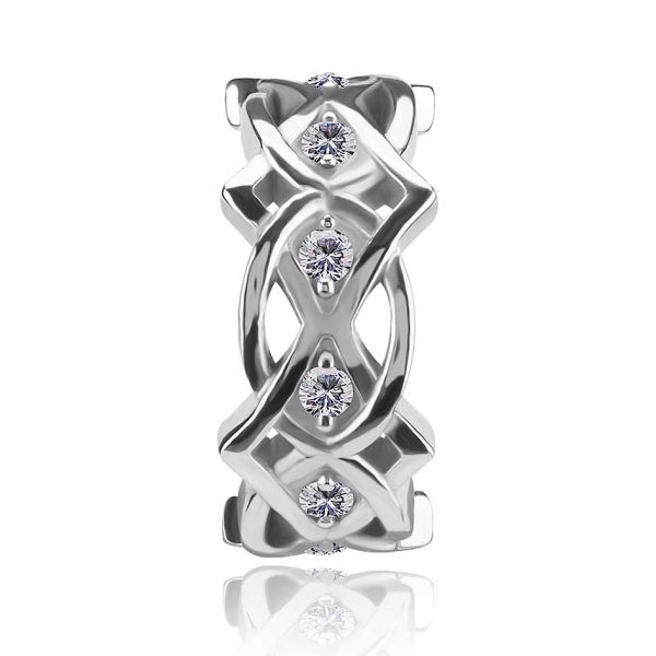Tribal piercing with six crystals