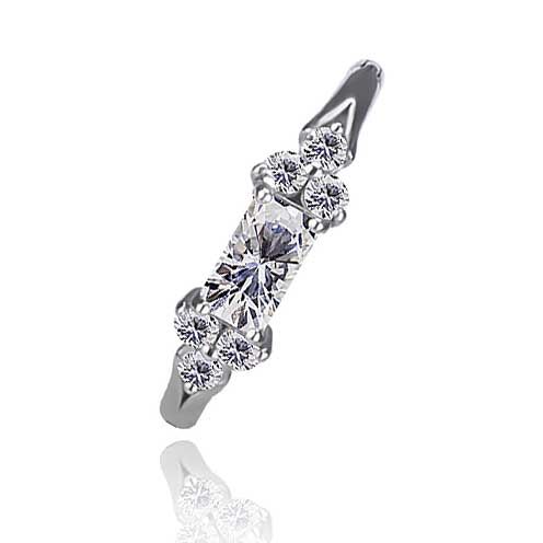 Clicker jewel with zirconia for ear piercing