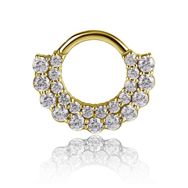 Clicker ring with crystals for the septum
