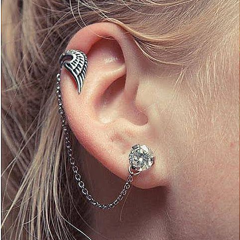 PIERCING HELIX CON ALA IN CRISTALLO