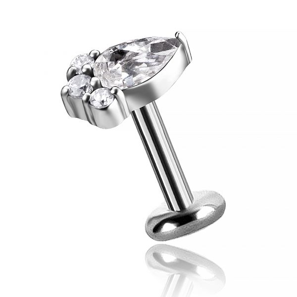 Piercing with zirconia crystal drop