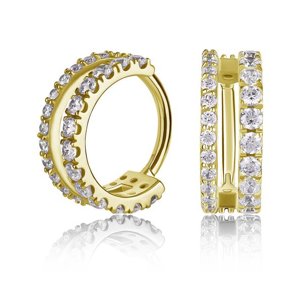 Gold pvd double row hinged clickers set