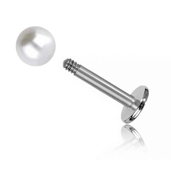 LIP STEEL PIERCING WITH LAB PEARL