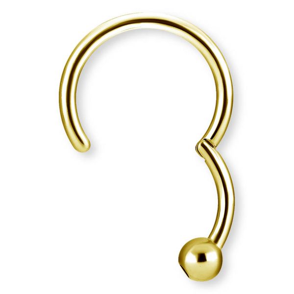 Gold plated nose piercing with sphere