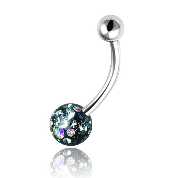 Banana piercing with crystals and resin