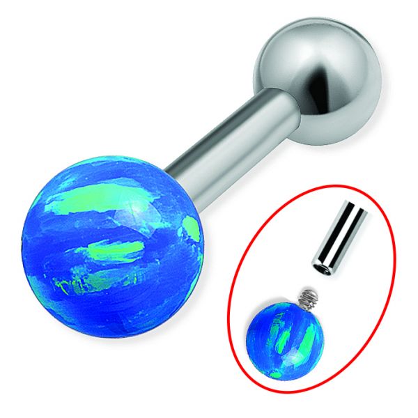 Micro Barbell Piercing with internal thread and Opal