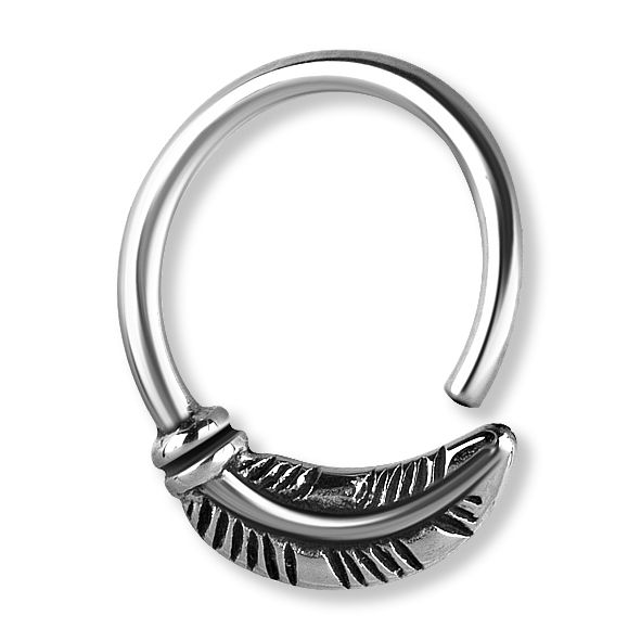 Anneau pour helix piercing avec plume