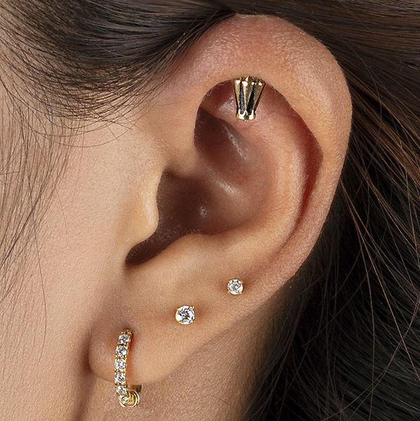 GOLDLABRET MIT INNENGEWINDE UND KRISTALL MIT KRALLEN