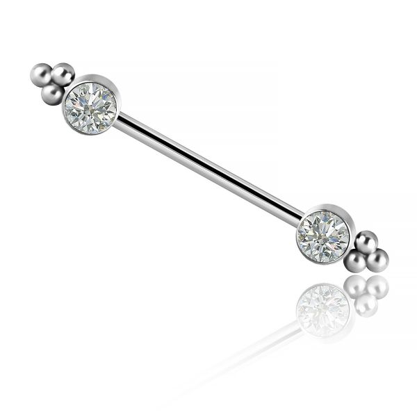 Titanium Nipple Barbell - Premium Zirconia - Piercings Works