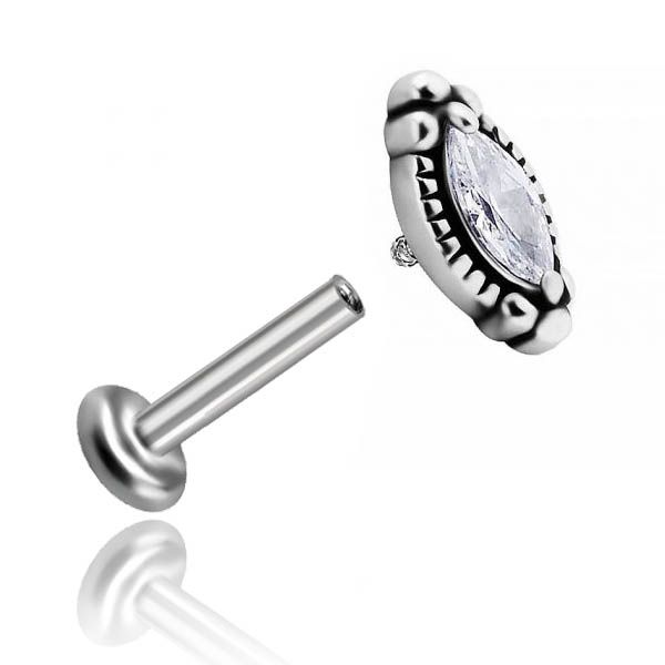 EARRING WITH MARQUISE CRYSTAL FOR TRAGUS PIERCING