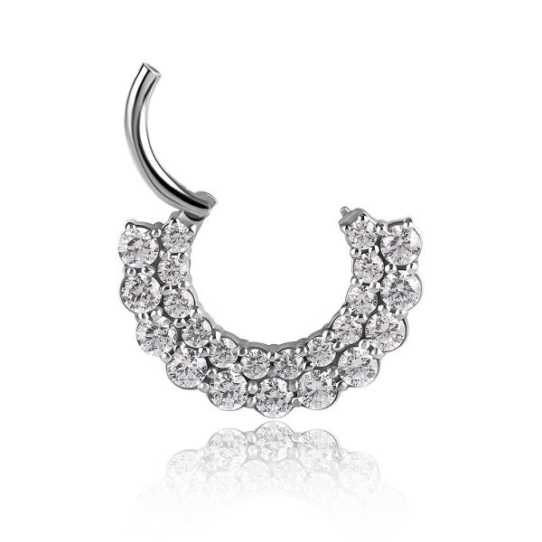 Ring with arcs of zirconia for septum piercing