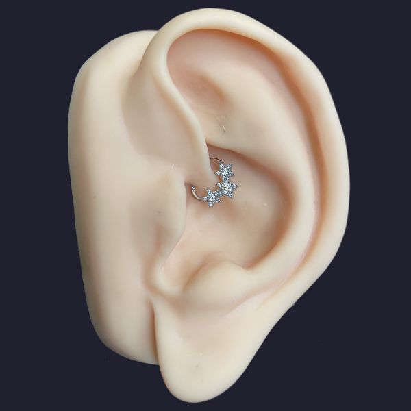 THREE STARS RING FOR SEPTUM PIERCING AND DAITH