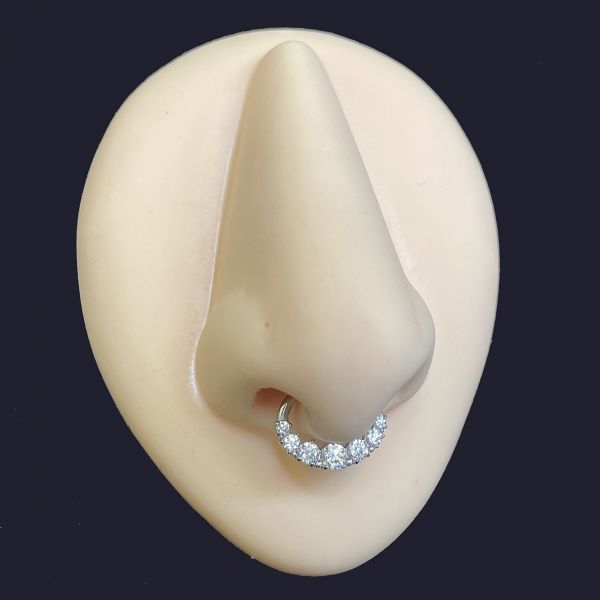 PIERCING DAITH ET SEPTUM AVEC 7 CRISTAUX