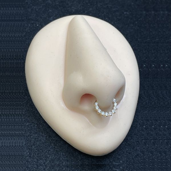 DAITH PIERCING CLICKER WITH CUBIC ZIRCONIA