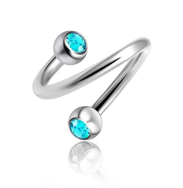 Steel Spiral Piercing with Crystals