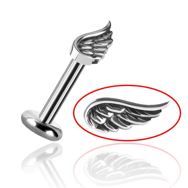 Piercing with wing-shaped replacement