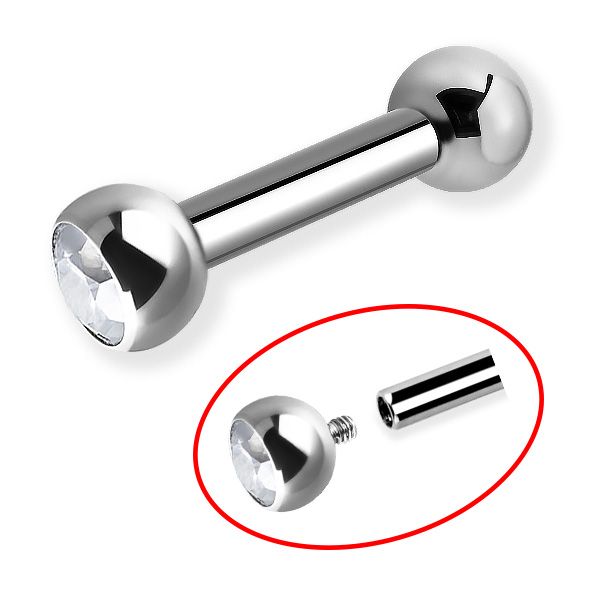Bar with internal thread and crystal