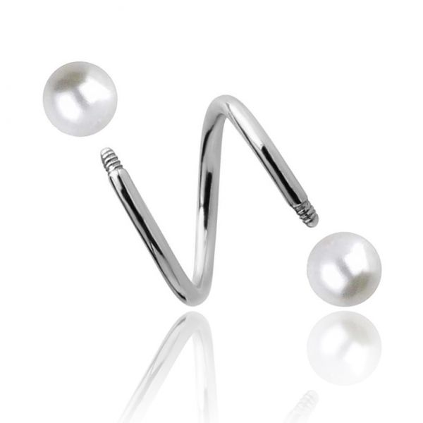 STEEL SPIRAL WITH LAB PEARLS