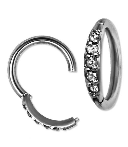 helix clicker ring with crystals