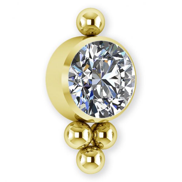 Gold replacement with balls and crystal for internal thread