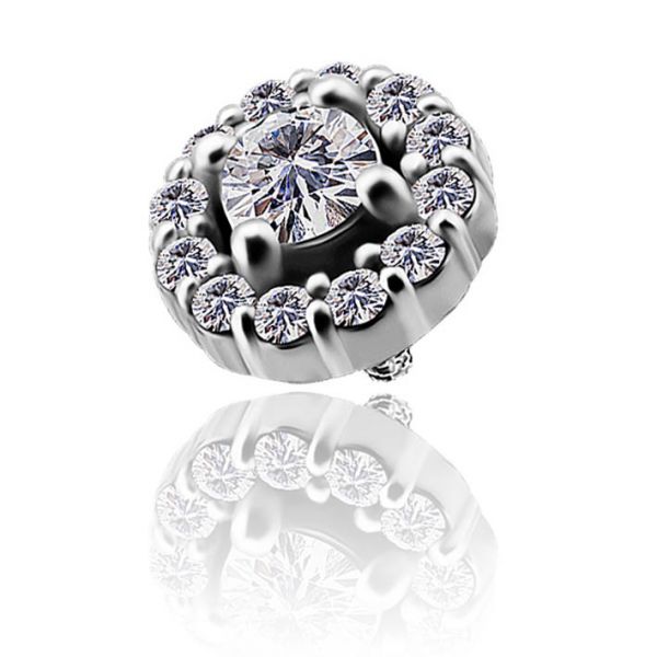 Replacement piercing with zirconia crystals