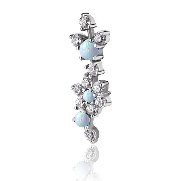 Replacement with crystal and opal flower