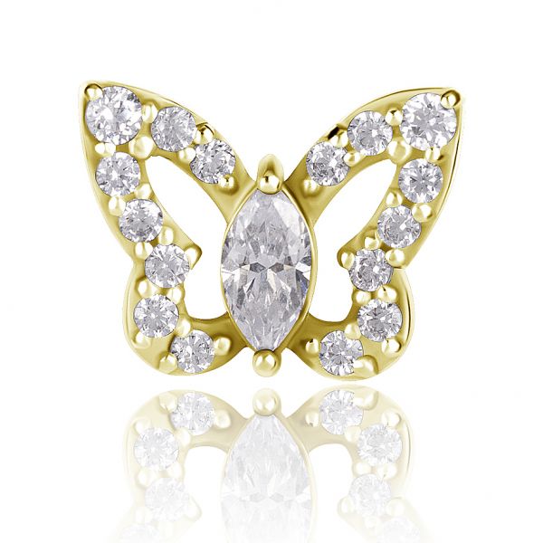 PIERCING DORÉ AVEC PAPILLON EN CRISTAL