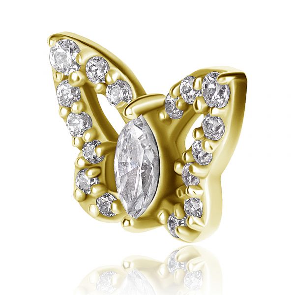 Accessory with golden butterfly and crystals